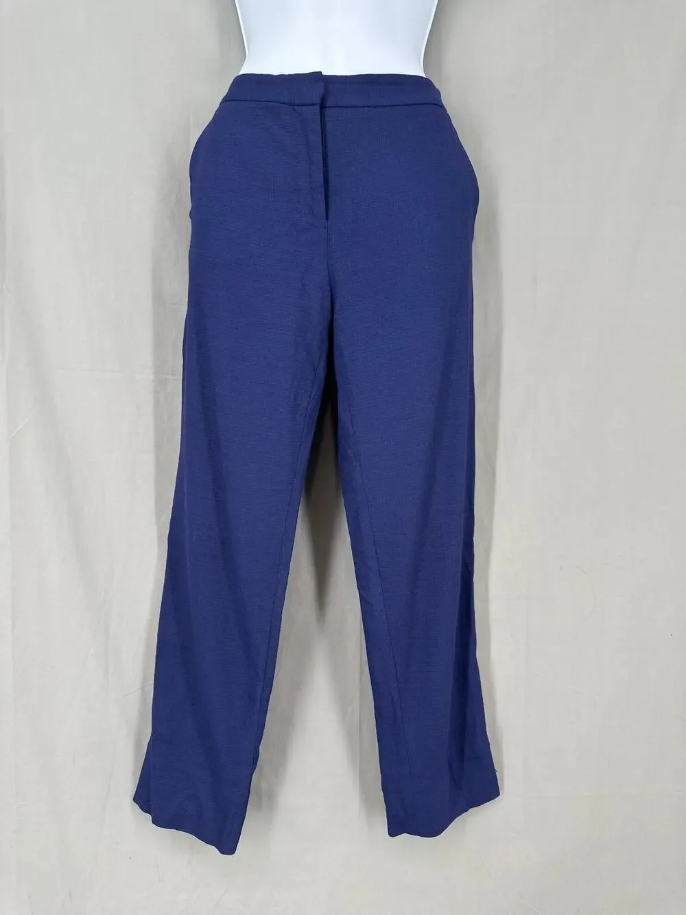 Diane Von Furstenberg Pants Womens 6 Blue Trousers Georgia Mid Rise Crop Stretch